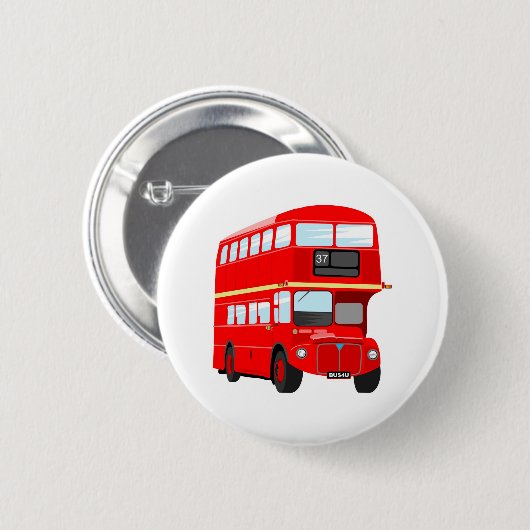 London Bus Ronde Button 5,7 Cm (Voorkant /achterkant)