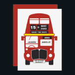 London Bus Save the Date card RED<br><div class="desc">Red London Bus Save the Date Card. Een geweldige manier om je bruiloft aan te kondigen!</div>