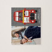 London Bus Save the Date Grey Photo Jigzaag Puzzle Legpuzzel (Verticaal)