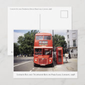 London Bus & Telephone Box Central London 1998 Briefkaart (Voorkant / Achterkant)