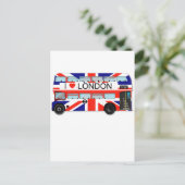 London Bus Union Jack Briefkaart (Staand voorkant)