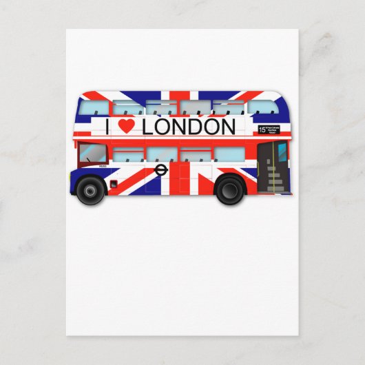 London Bus Union Jack Briefkaart (Voorkant)