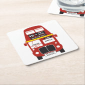 London Bus Wedding Save the Date Kartonnen Onderzetters (Schuin)