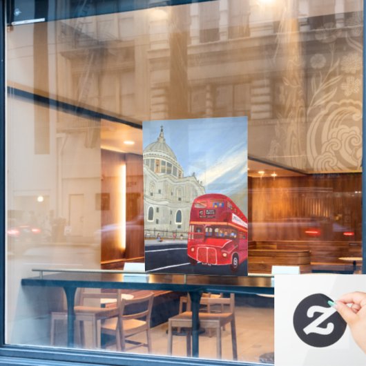London Bus Window Cling Raamsticker (Cafe Raam)