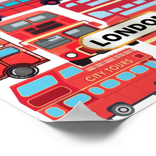 London Buses-Quaint en functioneel poster (Hoek)