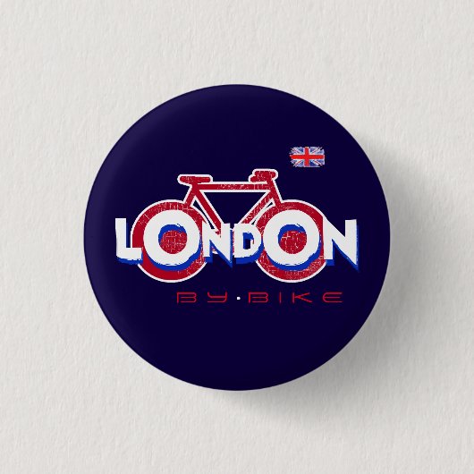 London by-bike ronde button 3,2 cm (Voorkant)