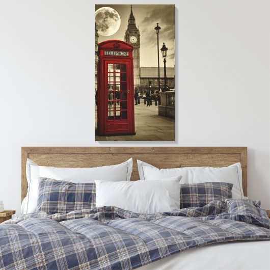 London Calling Canvas Afdruk (Insitu (Slaapkamer))