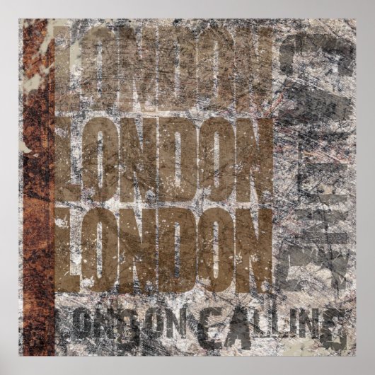 London Calling Graphic Grunge Art Design Poster (Voorkant)