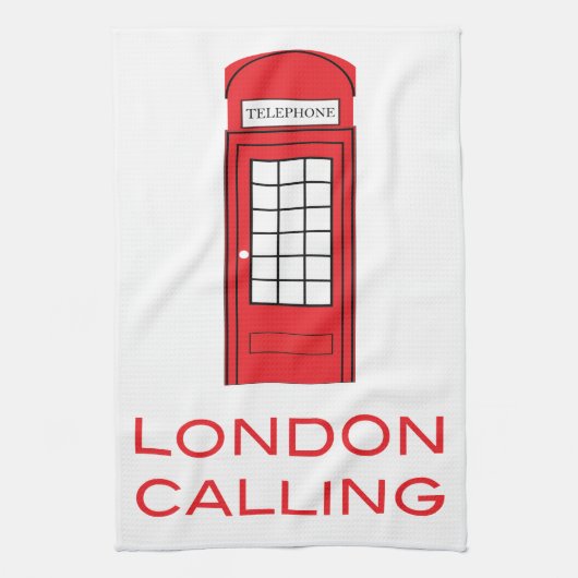 London Calling Phone Booth Theedoek (Verticaal)