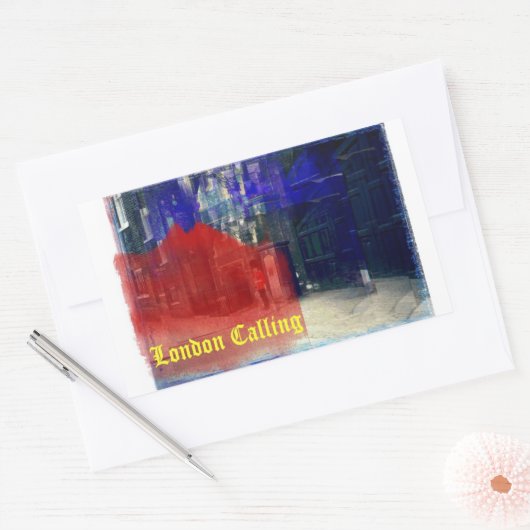 London Calling Rechthoekige Sticker (Envelop)