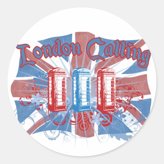 London Calling Ronde Sticker (Voorkant)
