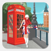 London Calling Vierkante Sticker (Voorkant)