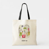 London Cartoon Map People Landmarks Contemmodern Tote Bag (Achterkant)