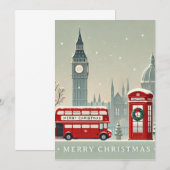 London Christmas | Big Ben & Feestelijk Londen Bedankkaart (Voorkant / Achterkant)