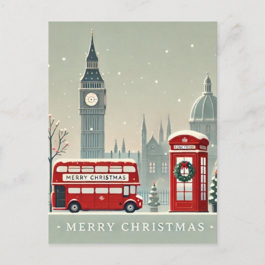 London Christmas | Big Ben & Feestelijk Londen Briefkaart (Voorkant)