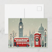 London Christmas | Big Ben & Feestelijk Londen Feestdagenkaart (Voorkant / Achterkant)