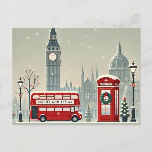 London Christmas | Big Ben & Feestelijk Londen Feestdagenkaart (Voorkant)