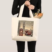 London Christmas | Big Ben & Feestelijk Londen Grote Tote Bag (Voorkant (product))