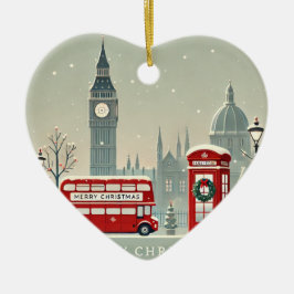 London Christmas | Big Ben & Feestelijk Londen Keramisch Ornament