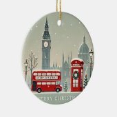 London Christmas | Big Ben & Feestelijk Londen Keramisch Ornament (Rechts)
