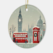 London Christmas | Big Ben & Feestelijk Londen Keramisch Ornament (Links)