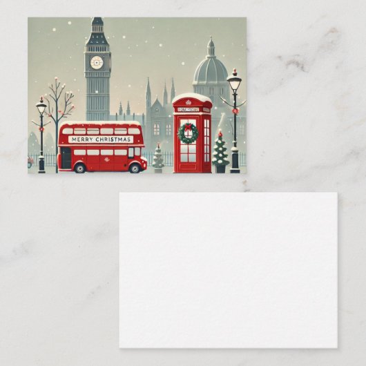 London Christmas | Big Ben & Feestelijk Londen Notitiekaartje (Voorkant / Achterkant)