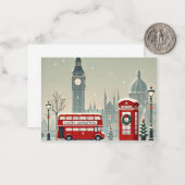 London Christmas | Big Ben & Feestelijk Londen Notitiekaartje (Voorkant / Achterkant in situ)