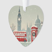 London Christmas | Big Ben & Feestelijk Londen Ornament (voorkant)