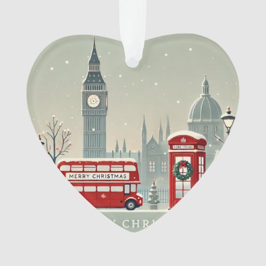 London Christmas | Big Ben & Feestelijk Londen Ornament (voorkant)