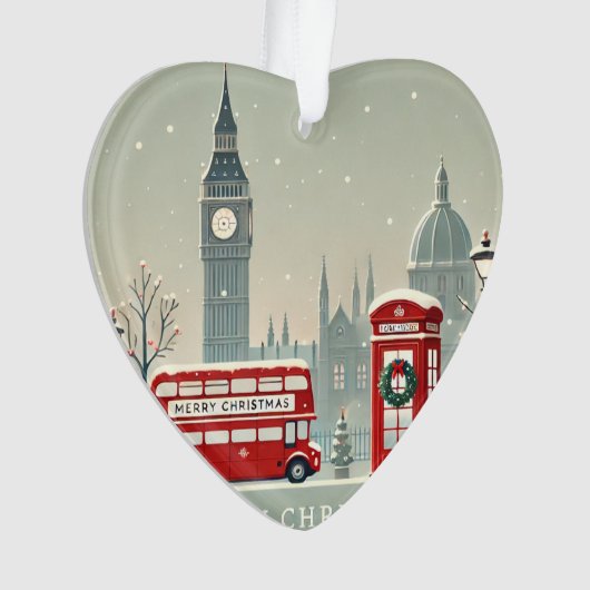 London Christmas | Big Ben & Feestelijk Londen Ornament (voorkant)