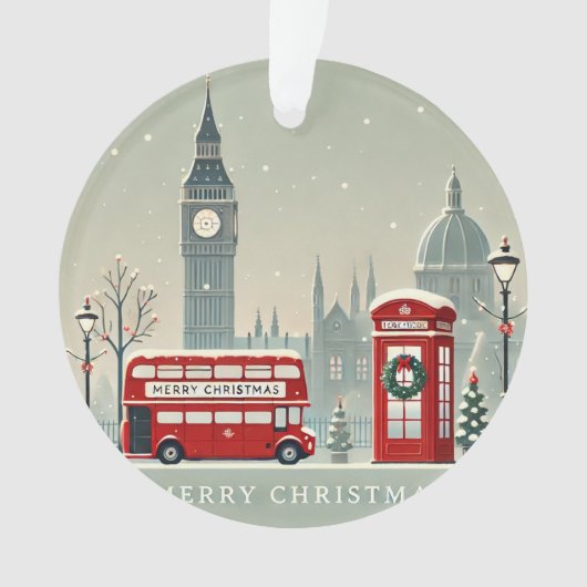 London Christmas | Big Ben & Feestelijk Londen Ornament (voorkant)