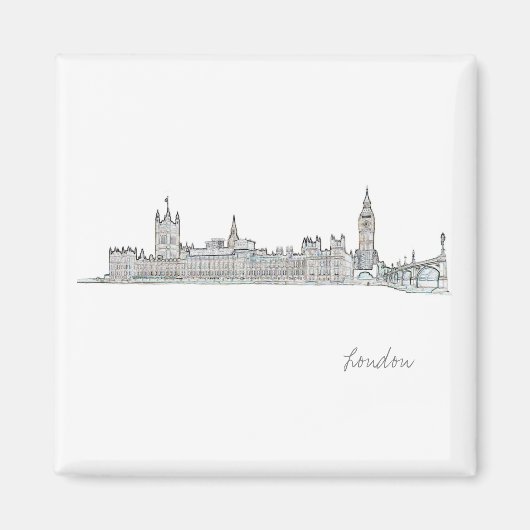 London City Big Ben Architecture Landscape Magnet (Voorkant)