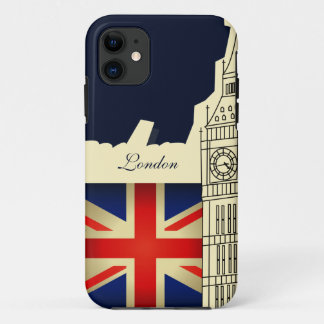 London City Big Ben Union Jack Flag iPhone 11 Hoesje