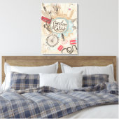 London City Doodle Art Canvas Afdruk (Insitu (Slaapkamer))