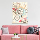 London City Doodle Art Canvas Afdruk (Insitu (Woonkamer))