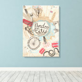 London City Doodle Art Canvas Afdruk (Insitu (Houten vloer))