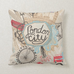 London City Doodle Art Kussen