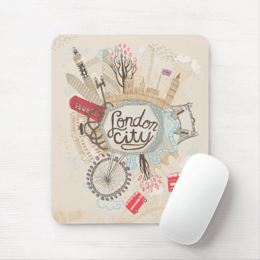 London City Doodle Art Muismat (Met muis)