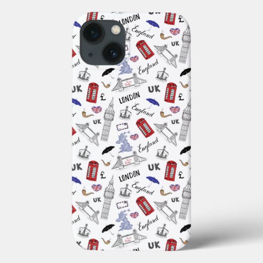 London City Doodles Patroon Case-Mate iPhone Case (Achterkant)