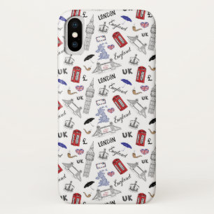 London City Doodles Patroon iPhone X Hoesje