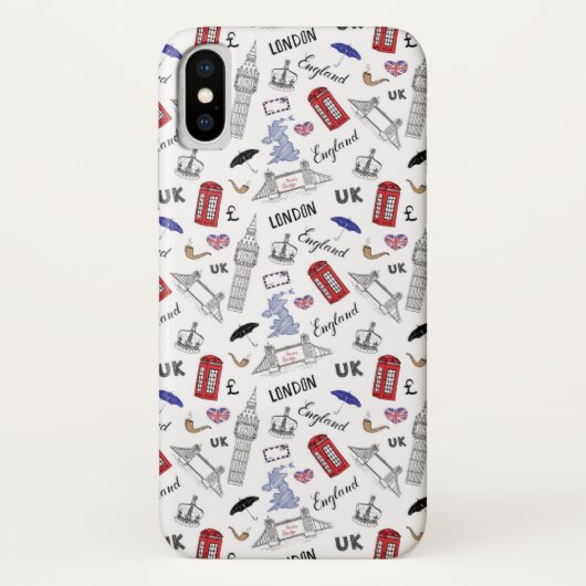 London City Doodles Patroon Case-Mate iPhone Case (Achterkant)