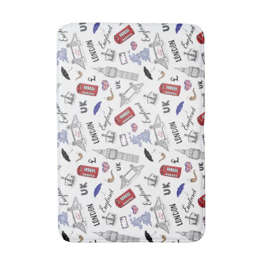 London City Doodles Pattern Badmat (Voorkant Verticaal)