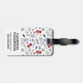 London City Doodles Pattern Bagagelabel (Achterkant horizontaal)