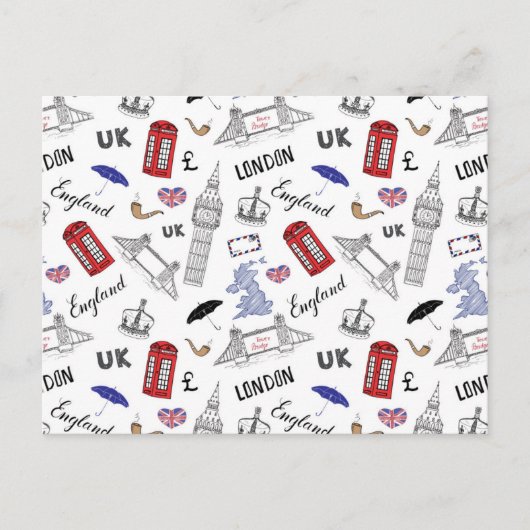 London City Doodles Pattern Briefkaart (Voorkant)