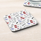London City Doodles Pattern Drankjes Onderzetter (Linkerzijde)