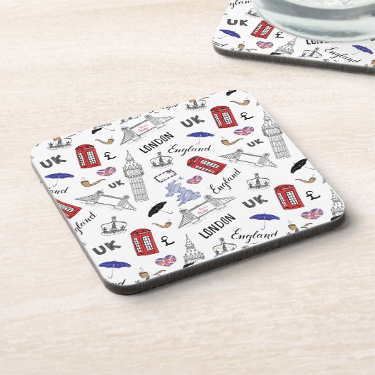London City Doodles Pattern Drankjes Onderzetter (Linkerzijde)
