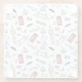 London City Doodles Pattern Glazen Onderzetter (Achterkant)