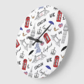 London City Doodles Pattern Grote Klok (Hoek)