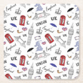 London City Doodles Pattern Kartonnen Onderzetters (Voorkant)