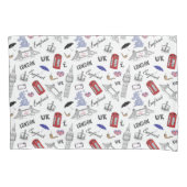 London City Doodles Pattern Kussensloop (Voorkant-Links)
